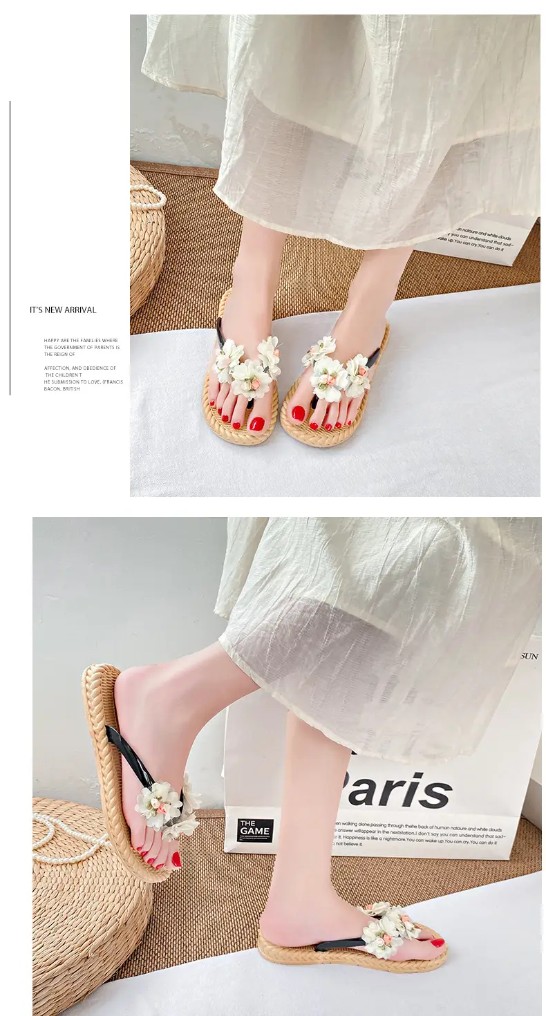 Flower Flip-flops Women's Summer Outer Wear 2024 New Seaside Beach Holiday Fairy-style Slippers Non-slip Wet Water — feature 17