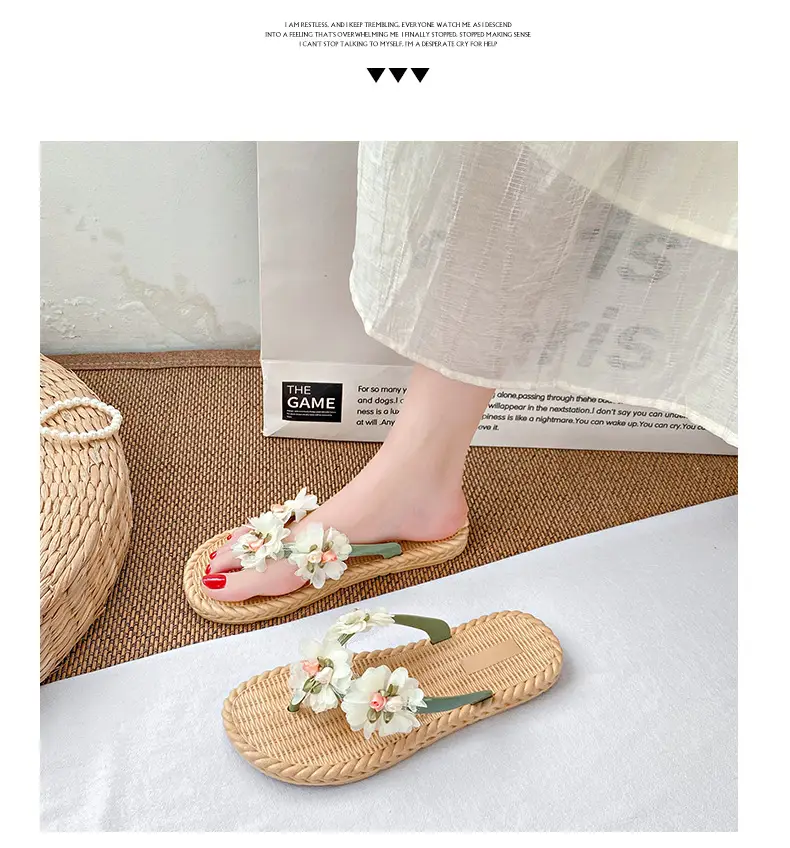 Flower Flip-flops Women's Summer Outer Wear 2024 New Seaside Beach Holiday Fairy-style Slippers Non-slip Wet Water — feature 20