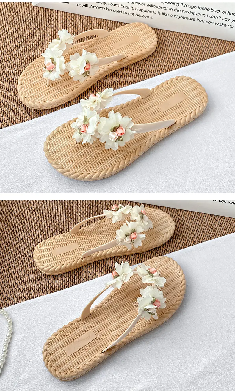 Flower Flip-flops Women's Summer Outer Wear 2024 New Seaside Beach Holiday Fairy-style Slippers Non-slip Wet Water — feature 23