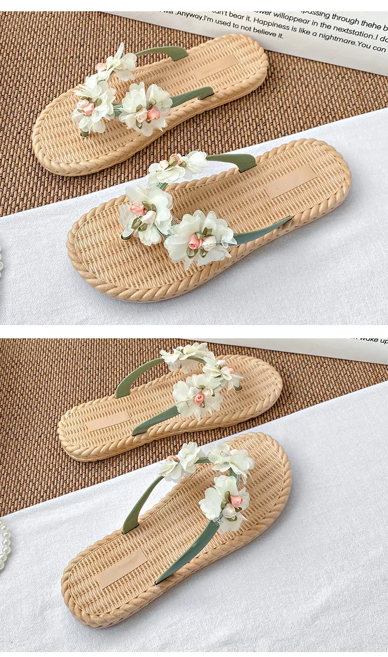 Flower Flip-flops Women's Summer Outer Wear 2024 New Seaside Beach Holiday Fairy-style Slippers Non-slip Wet Water — feature 24