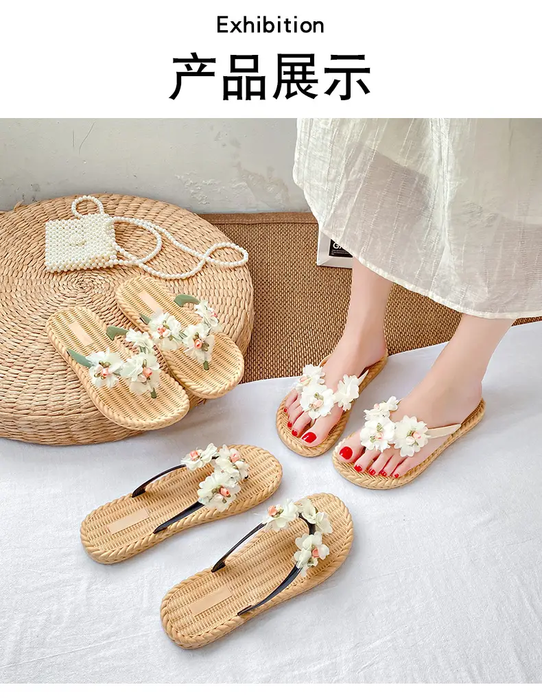 Flower Flip-flops Women's Summer Outer Wear 2024 New Seaside Beach Holiday Fairy-style Slippers Non-slip Wet Water — feature 9