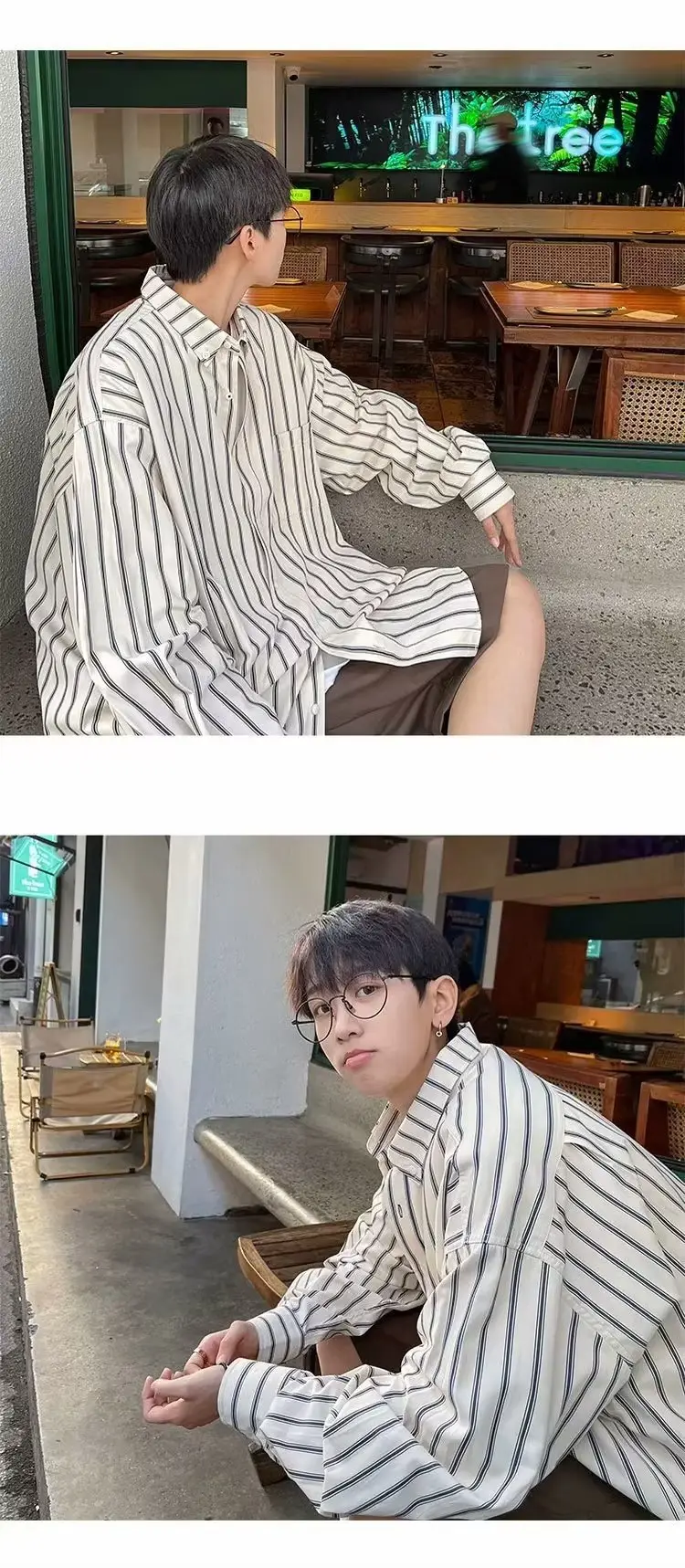 Men Striped Long Sleeve Summer Shirt 2023 β feature 8