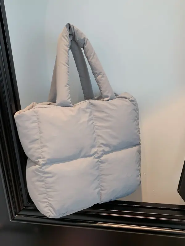 Women's White Down Cotton Shoulder Bag 2026 - Image 10