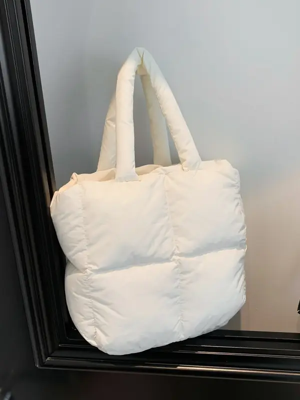 Women's White Down Cotton Shoulder Bag 2026 - Image 11