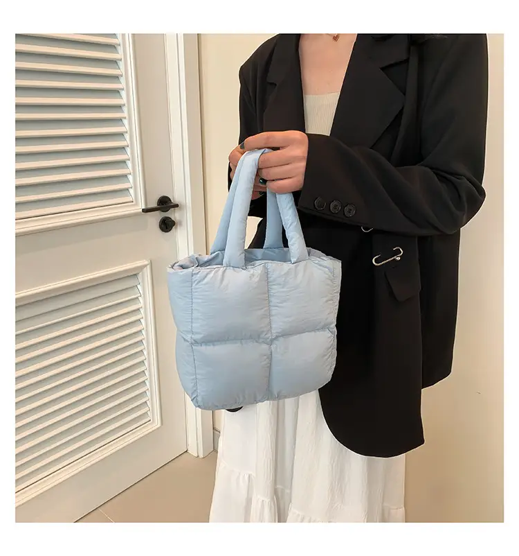 Women's White Down Cotton Shoulder Bag 2026 — feature 17