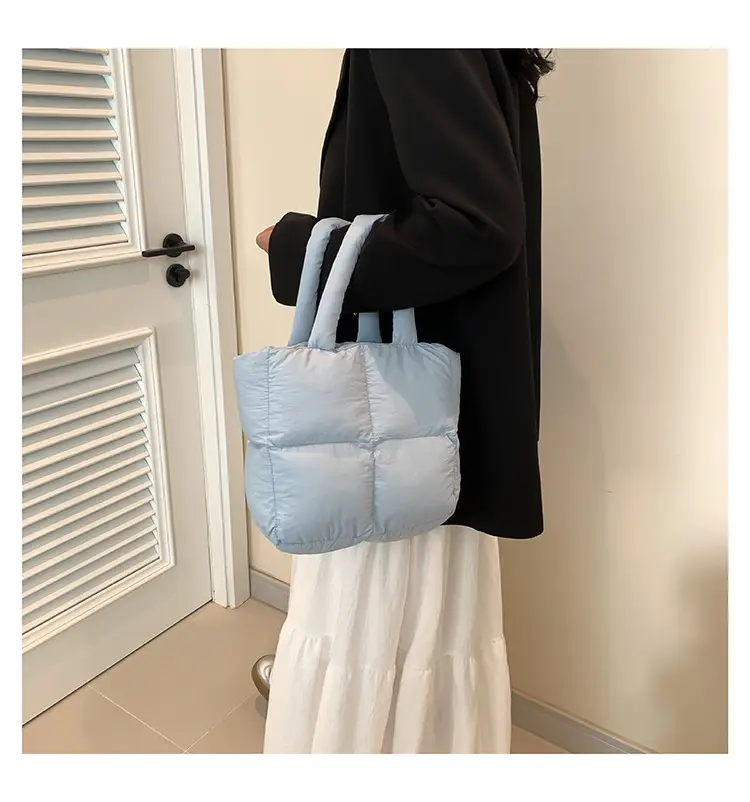 Women's White Down Cotton Shoulder Bag 2026 — feature 19