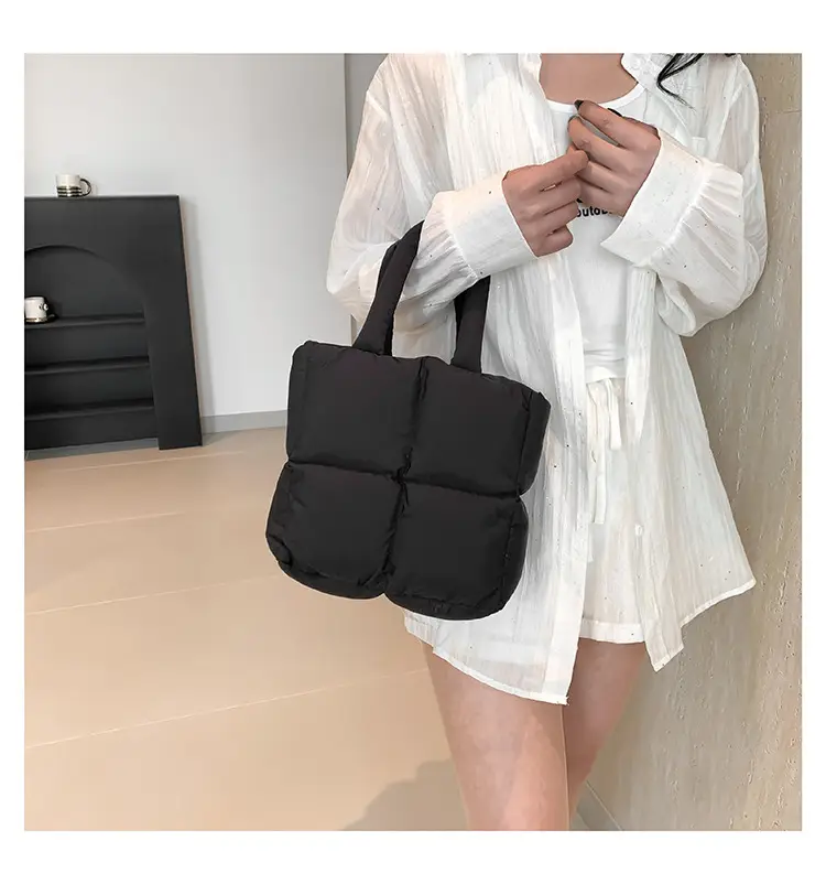 Women's White Down Cotton Shoulder Bag 2026 — feature 26