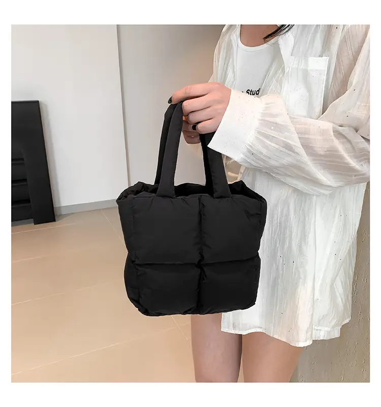 Women's White Down Cotton Shoulder Bag 2026 — feature 27