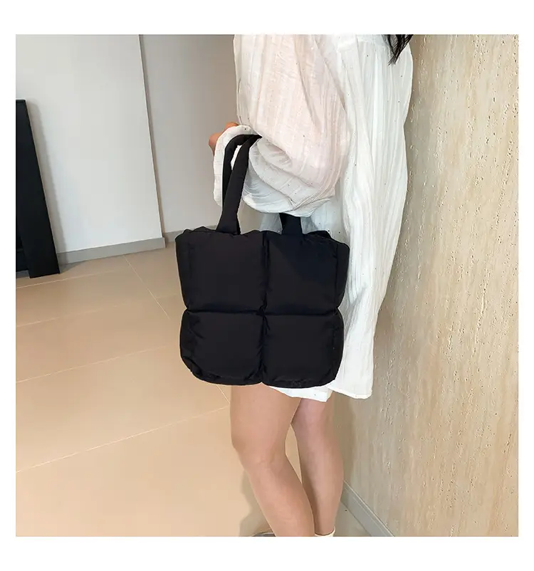 Women's White Down Cotton Shoulder Bag 2026 — feature 28