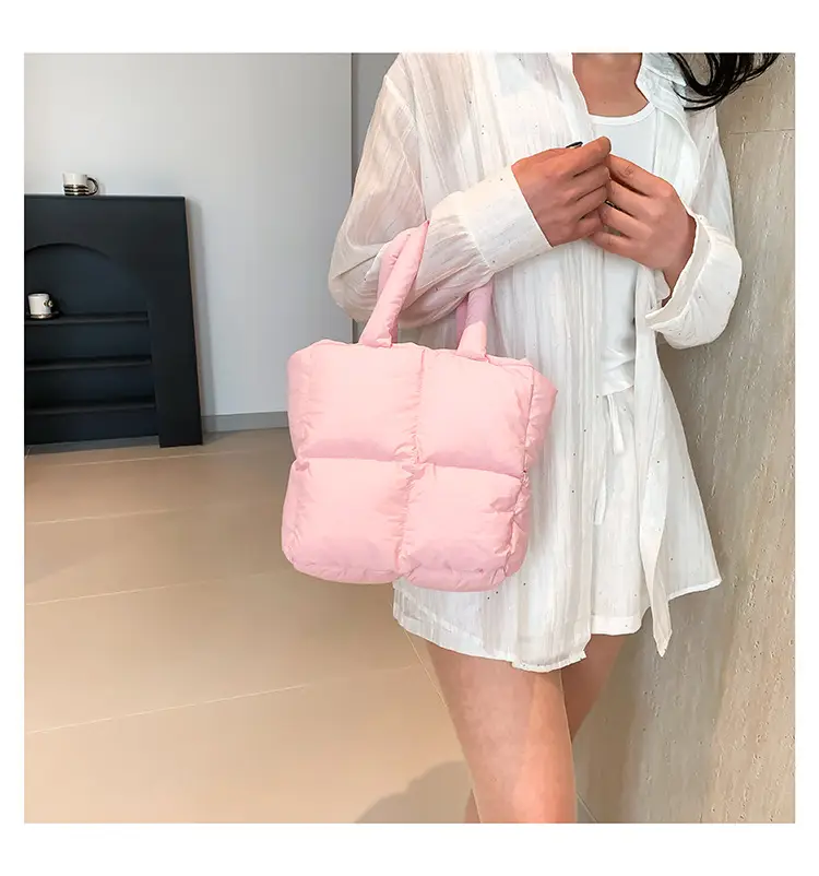 Women's White Down Cotton Shoulder Bag 2026 — feature 29