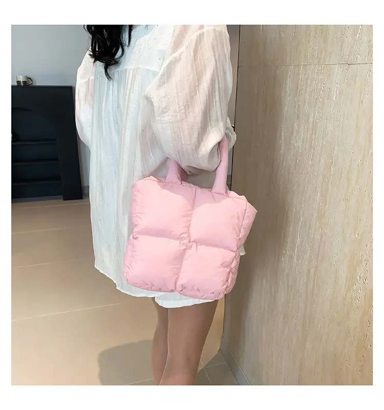 Women's White Down Cotton Shoulder Bag 2026 — feature 30