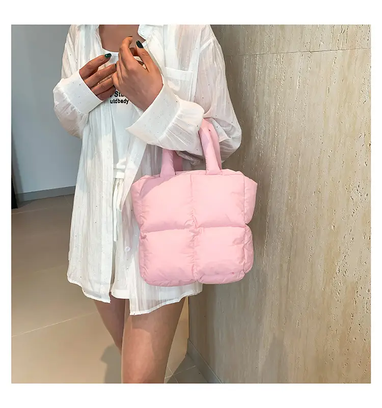 Women's White Down Cotton Shoulder Bag 2026 — feature 31