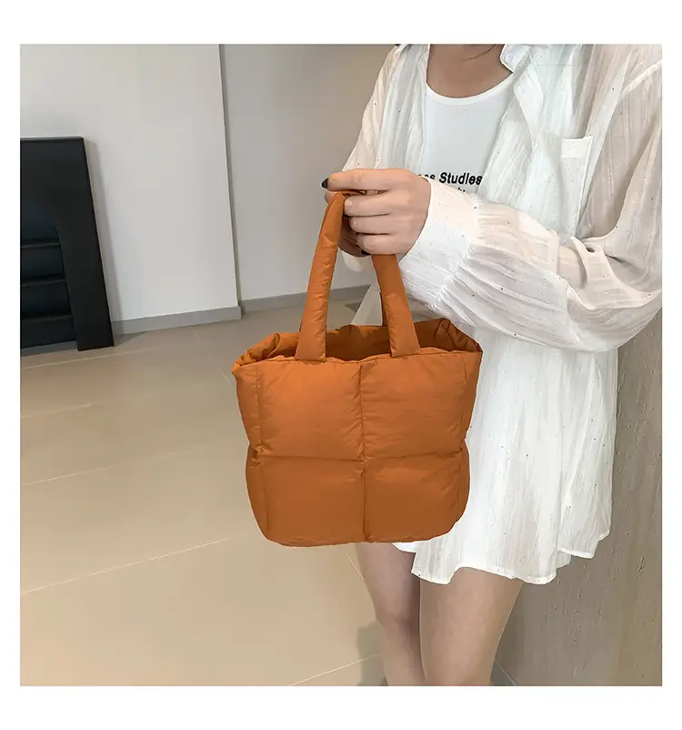 Women's White Down Cotton Shoulder Bag 2026 — feature 32