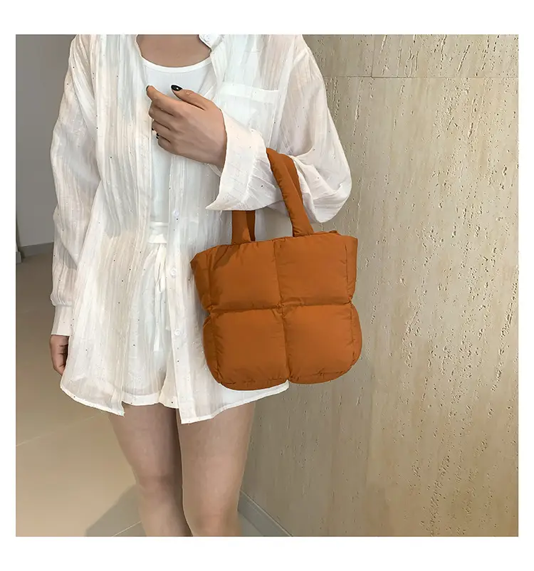 Women's White Down Cotton Shoulder Bag 2026 — feature 33
