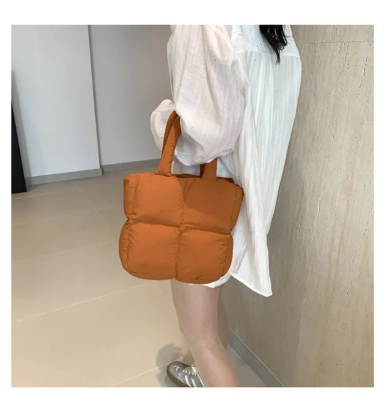 Women's White Down Cotton Shoulder Bag 2026 — feature 34