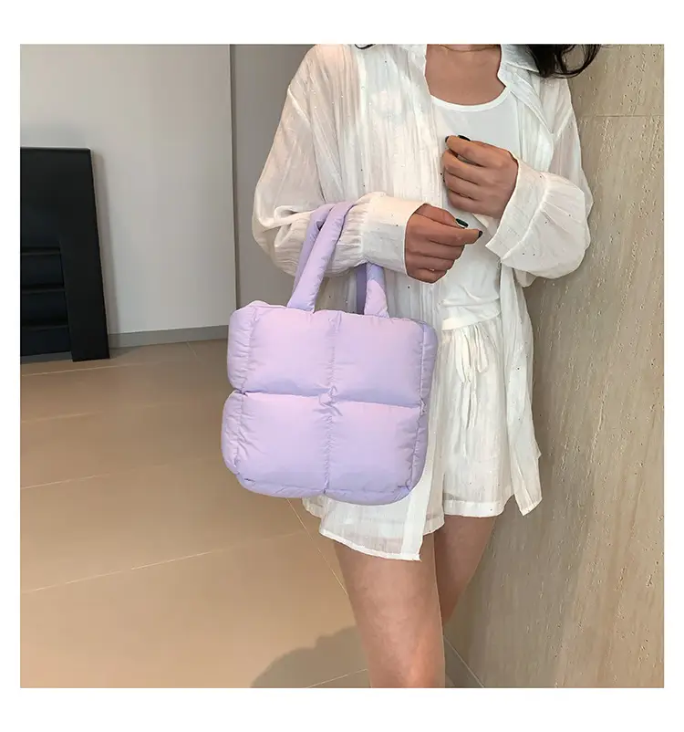 Women's White Down Cotton Shoulder Bag 2026 — feature 35