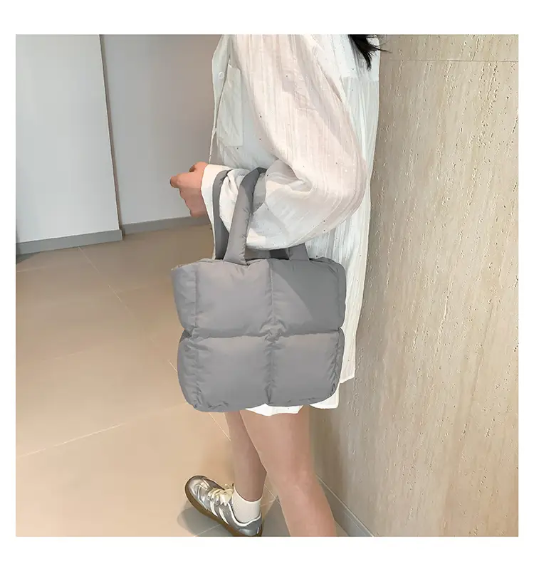 Women's White Down Cotton Shoulder Bag 2026 — feature 40