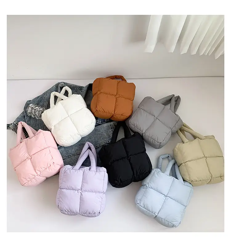 Women's White Down Cotton Shoulder Bag 2026 — feature 41
