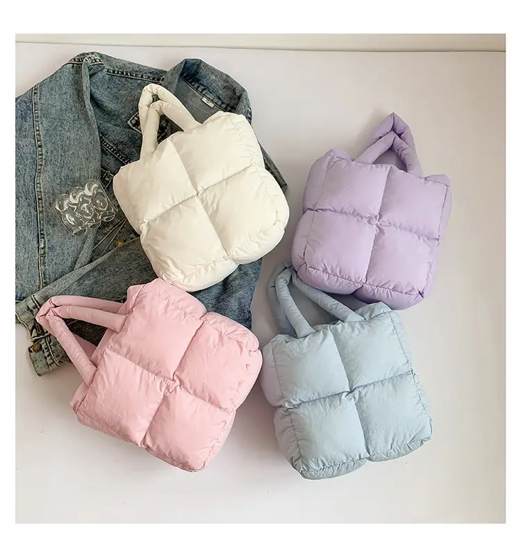 Women's White Down Cotton Shoulder Bag 2026 — feature 42