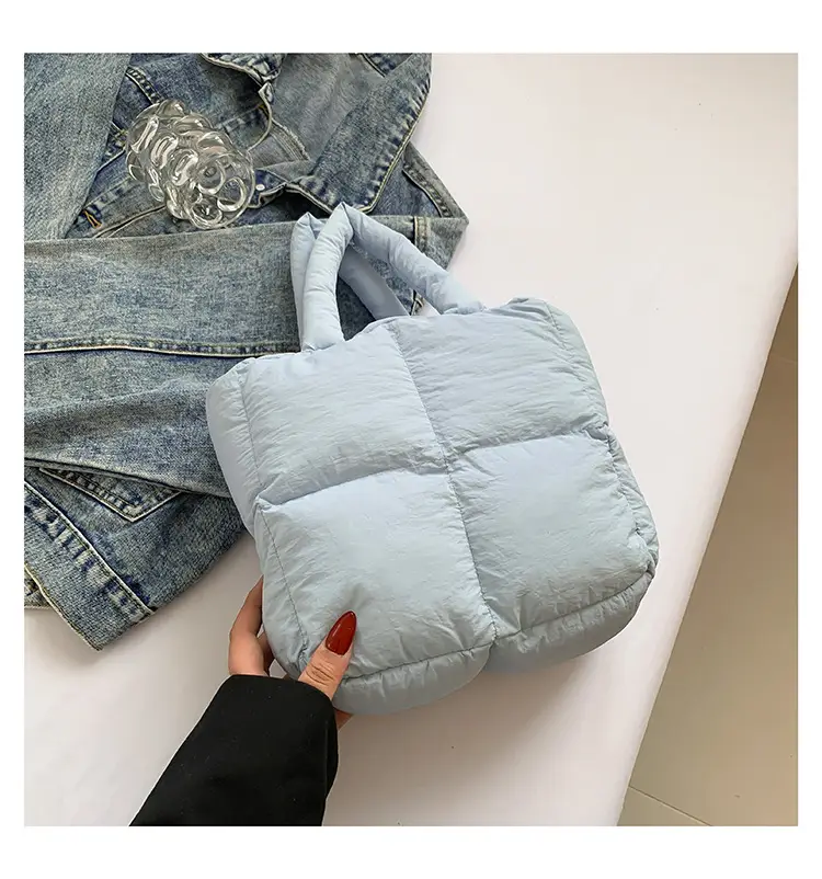 Women's White Down Cotton Shoulder Bag 2026 — feature 46