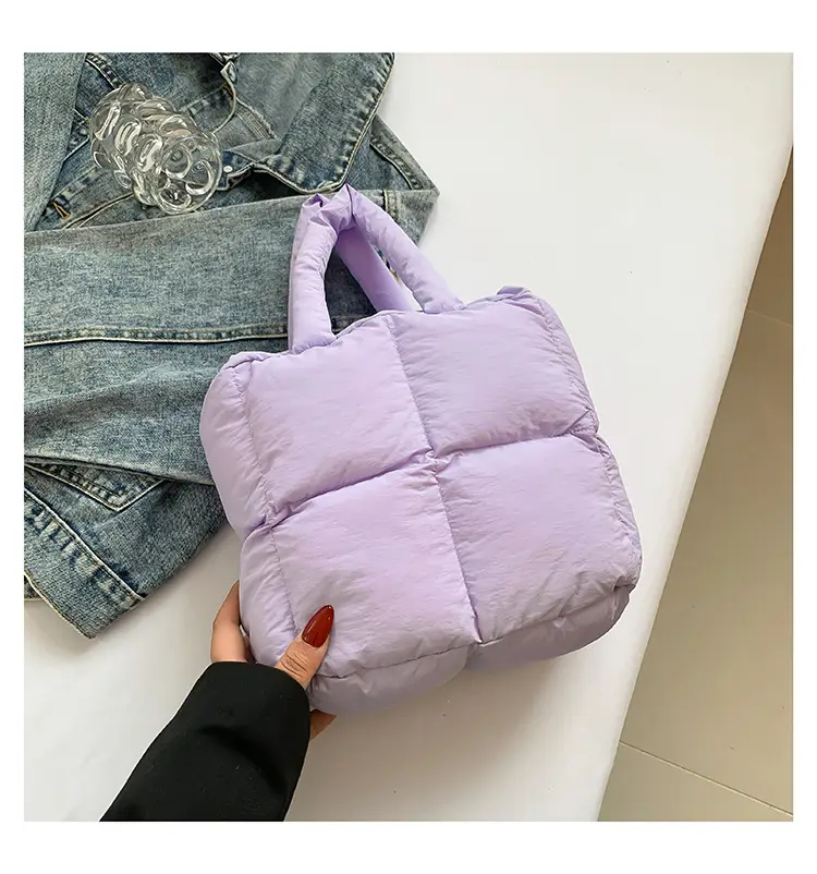 Women's White Down Cotton Shoulder Bag 2026 — feature 47