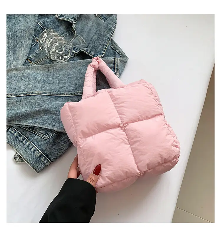 Women's White Down Cotton Shoulder Bag 2026 — feature 49