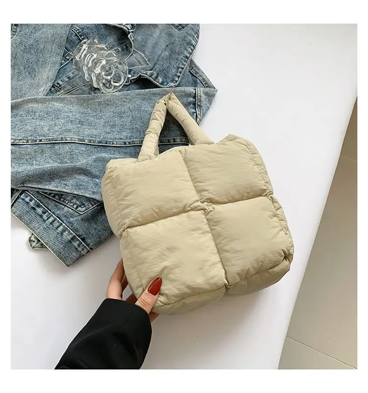 Women's White Down Cotton Shoulder Bag 2026 — feature 51