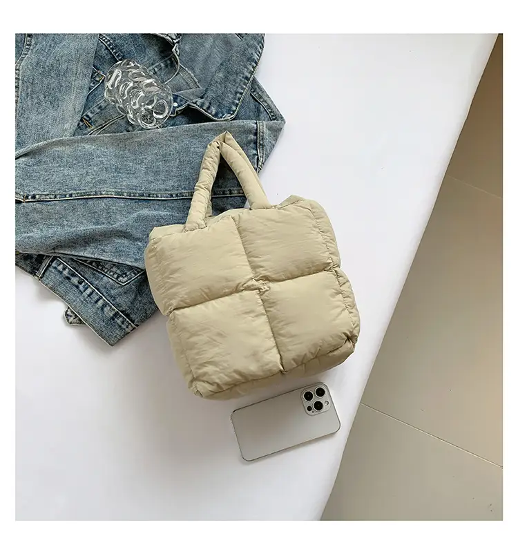 Women's White Down Cotton Shoulder Bag 2026 — feature 53