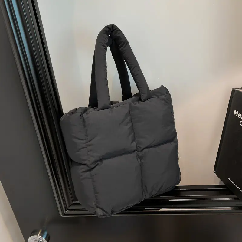 Women's White Down Cotton Shoulder Bag 2026 - Image 3
