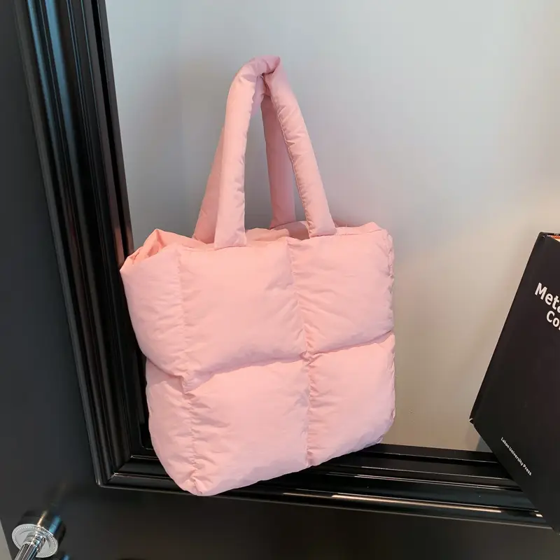 Women's White Down Cotton Shoulder Bag 2026 - Image 4