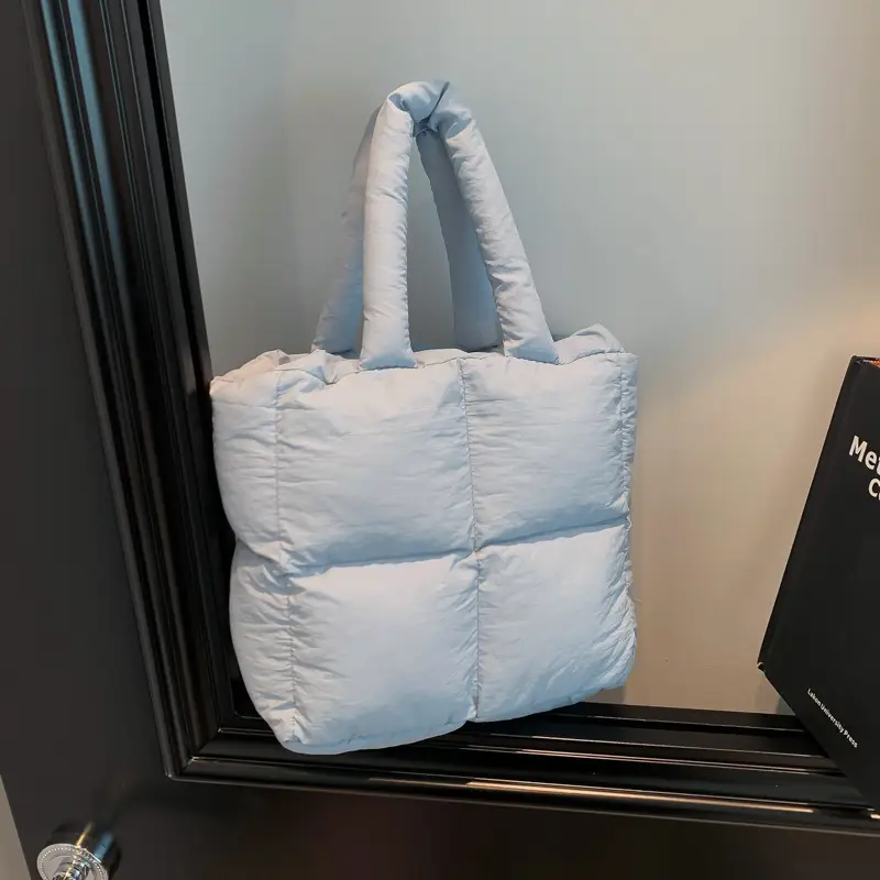 Women's White Down Cotton Shoulder Bag 2026 - Image 6