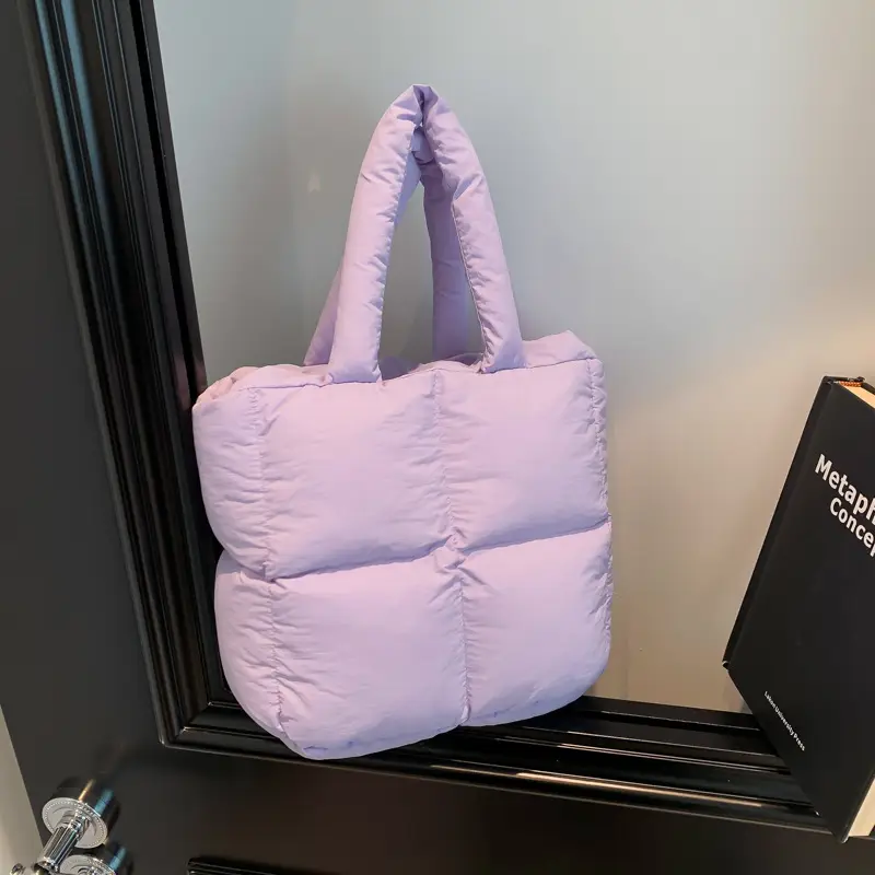Women's White Down Cotton Shoulder Bag 2026 - Image 7