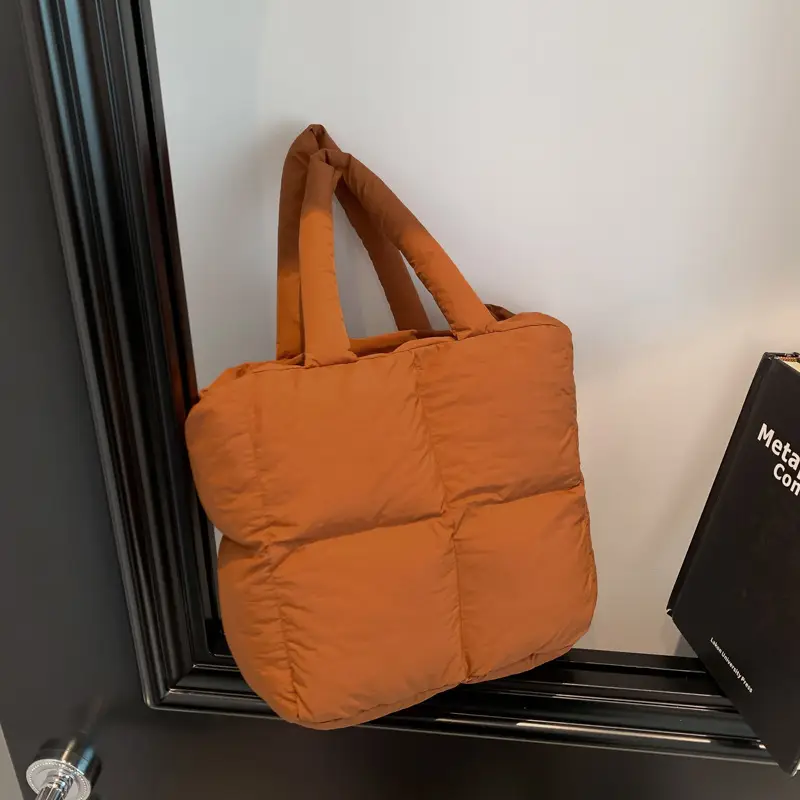 Women's White Down Cotton Shoulder Bag 2026 - Image 8