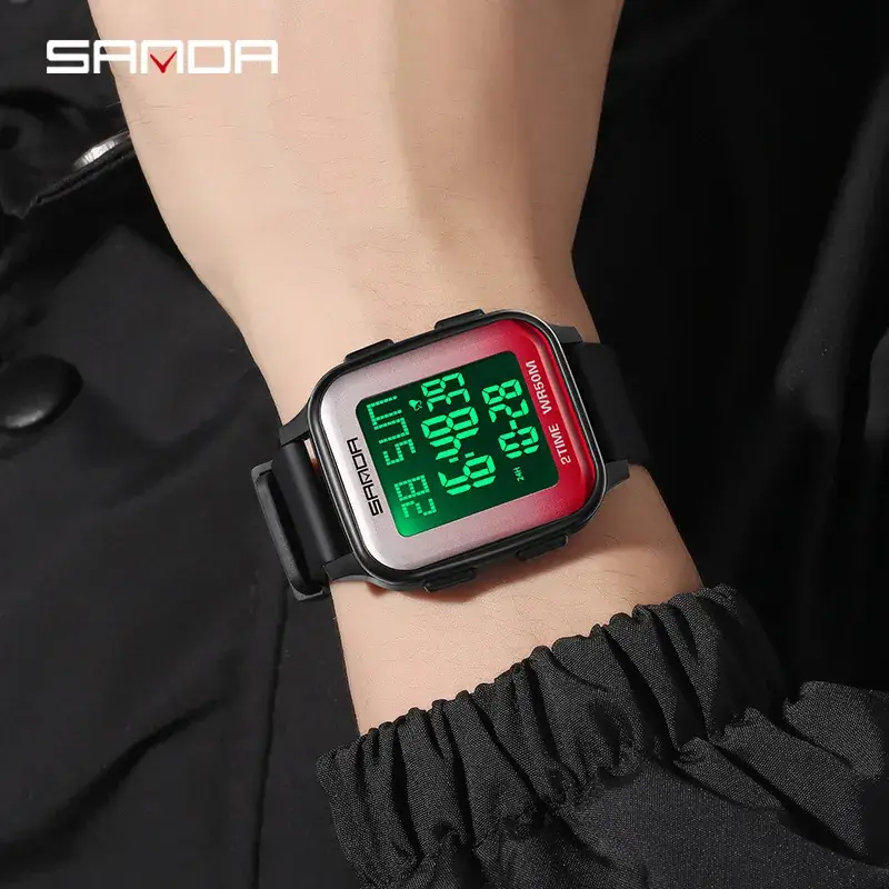 Sanda Digital Men's Watch Waterproof 82:00 Display