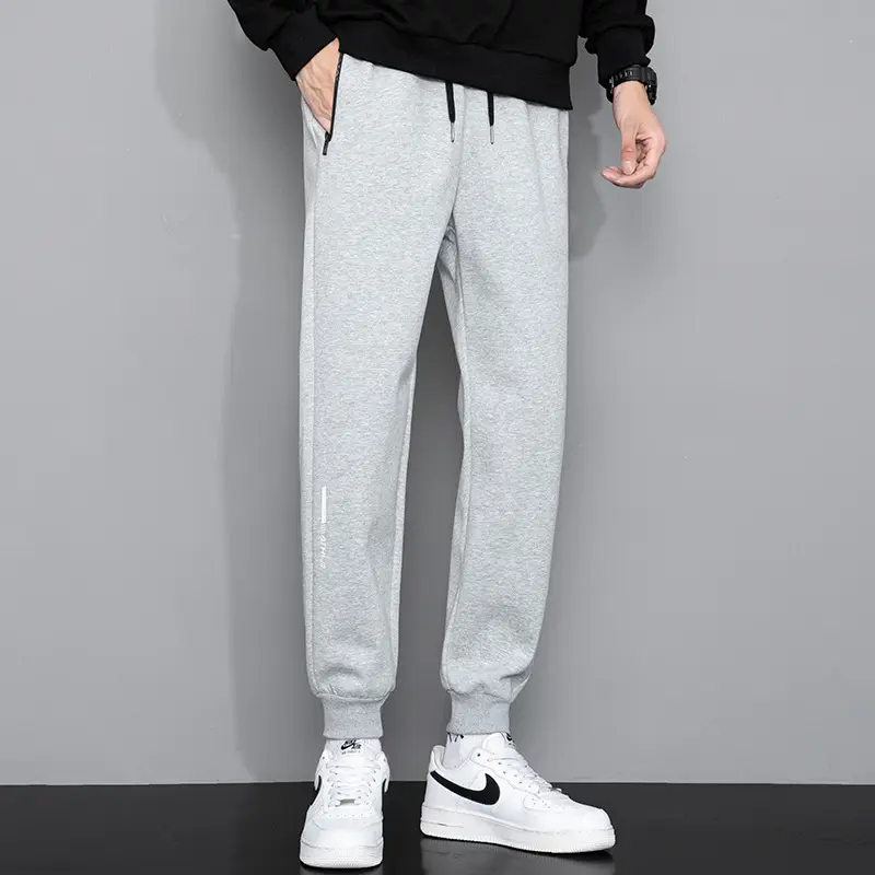 Men Grey Sweatpants with Zip Pockets - Image 8