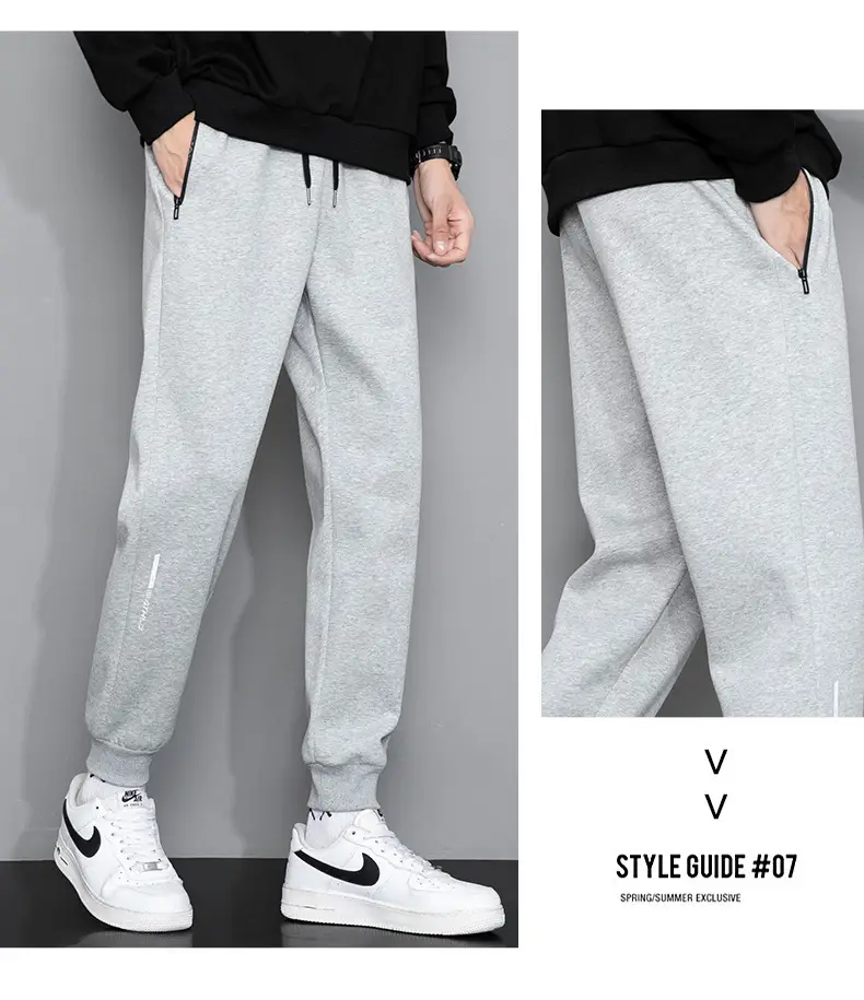 Men Grey Sweatpants with Zip Pockets — feature 10