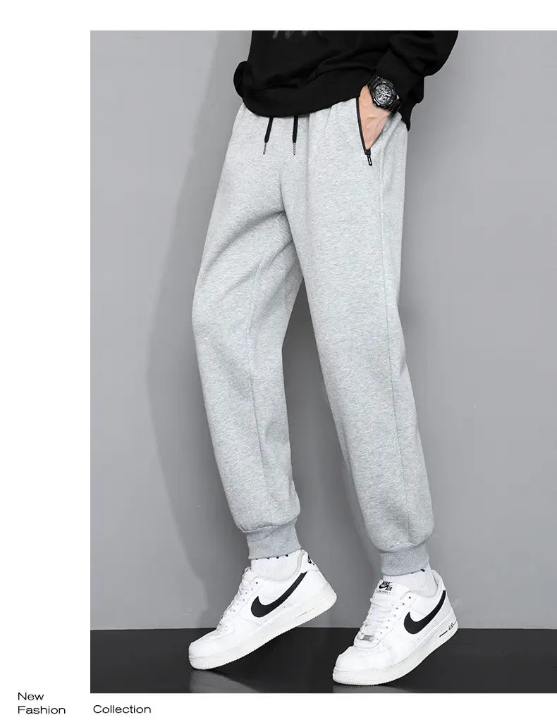 Men Grey Sweatpants with Zip Pockets — feature 11