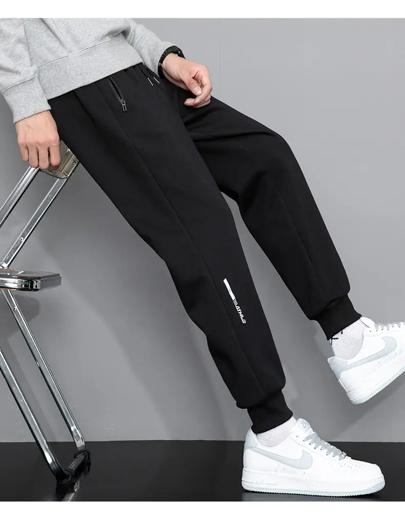 Men Grey Sweatpants with Zip Pockets — feature 13
