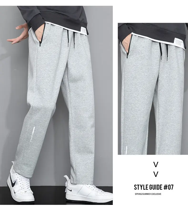 Men Grey Sweatpants with Zip Pockets — feature 17