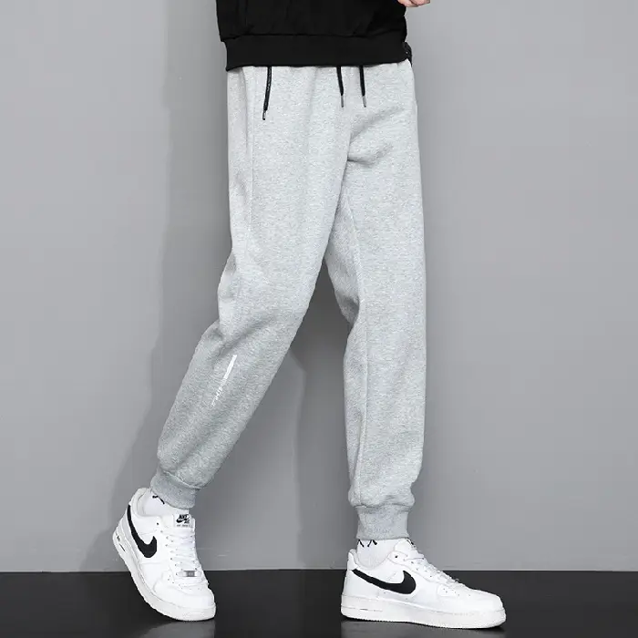 Men Grey Sweatpants with Zip Pockets - Image 2
