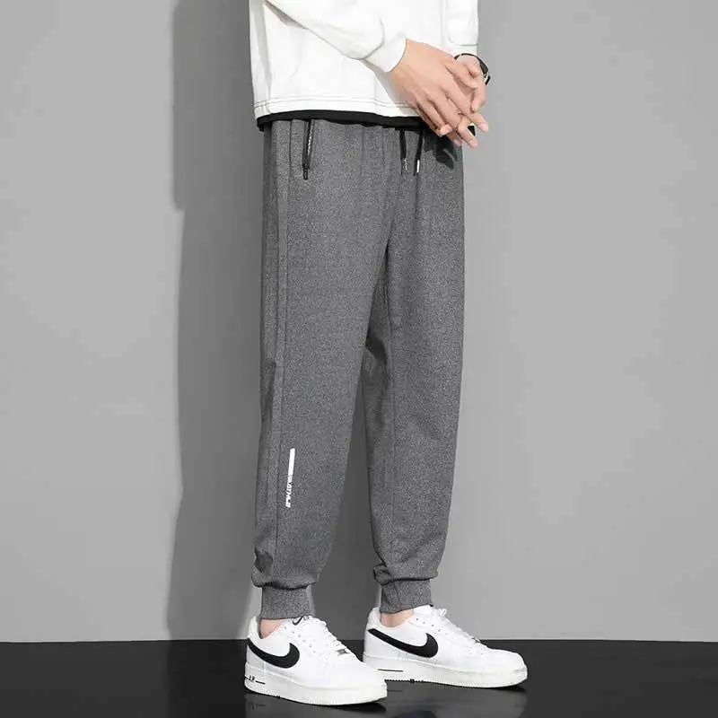 Men Grey Sweatpants with Zip Pockets - Image 3