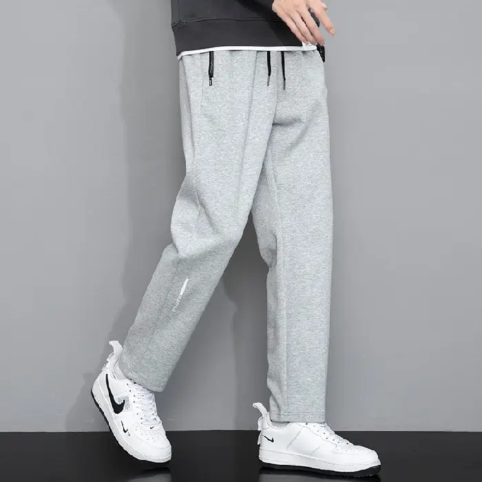 Men Grey Sweatpants with Zip Pockets - Image 5