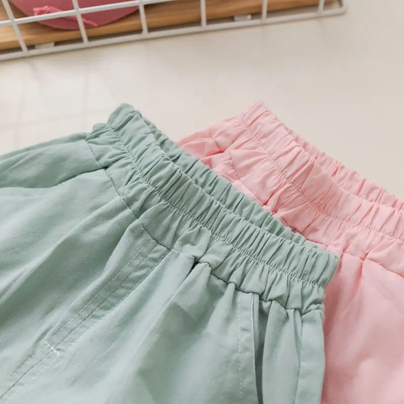 Children Cotton Floral Short Sleeve Suit Green — feature 14
