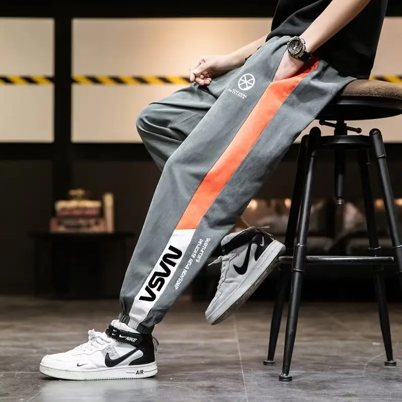 Men Black Green Striped Track Pants Large Casual Pants - Image 4
