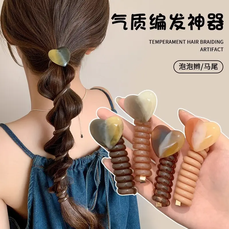 Women's Bubble Hair Braide Rope with Bow