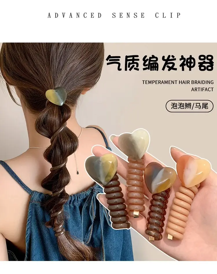 Women's Bubble Hair Braide Rope with Bow — feature 13