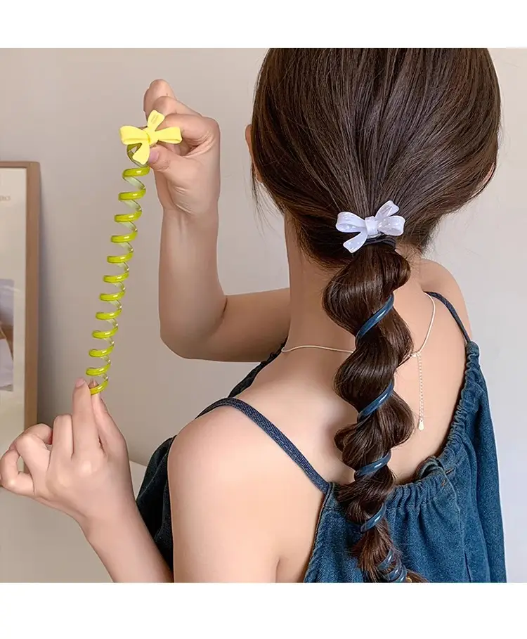 Women's Bubble Hair Braide Rope with Bow — feature 19