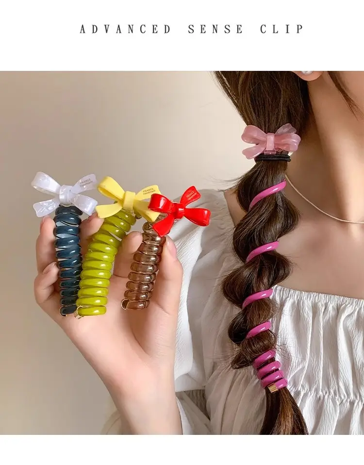 Women's Bubble Hair Braide Rope with Bow — feature 21