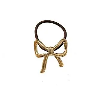 French Bow Hair Rope Women's 2024 New Gold Silver - Image 7