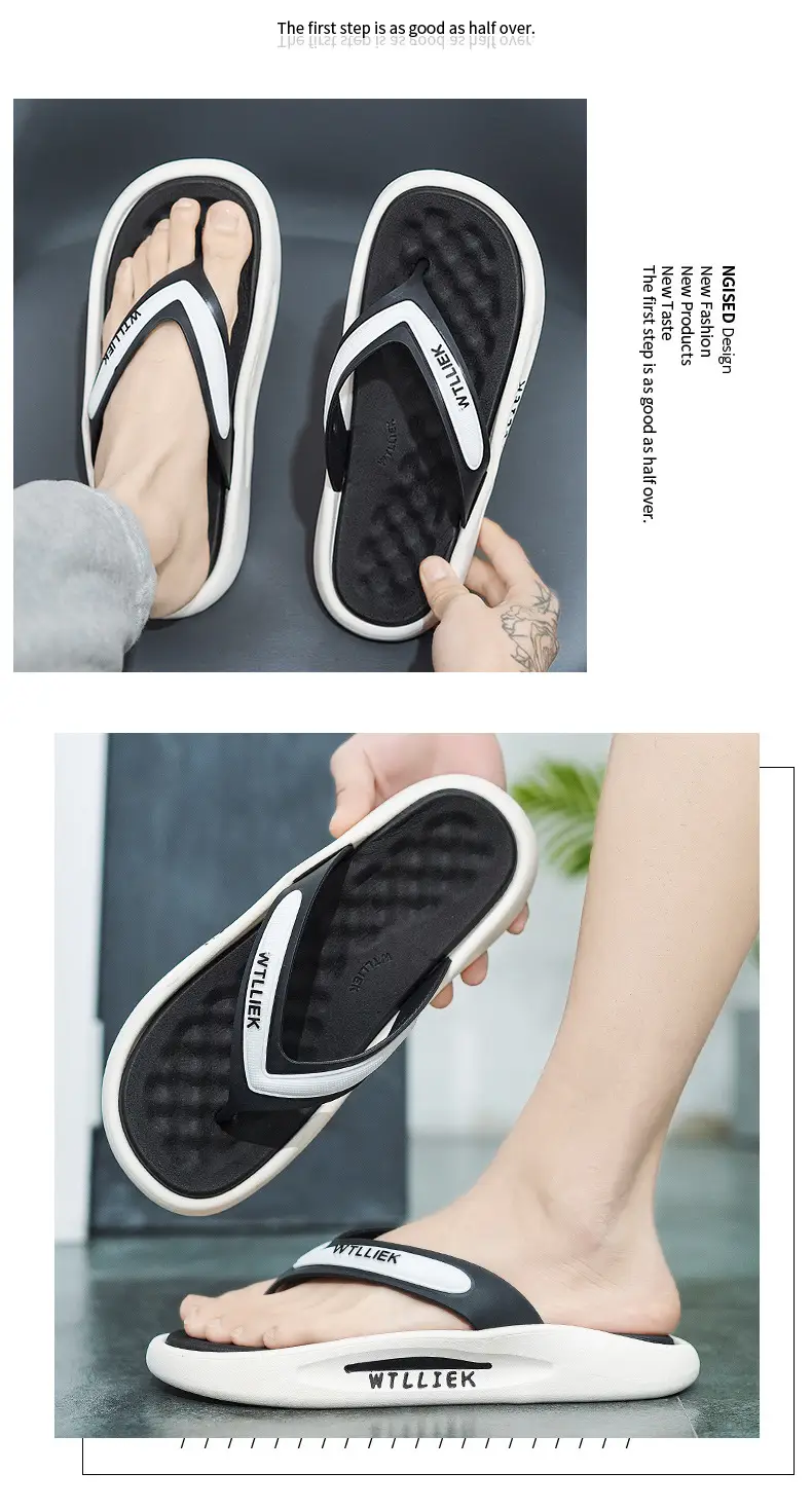 TikTok Live Broadcast Summer Fashion All-match Leisure Sports Outdoor Flip-flops Men's Foreign Trade Men's Thick Bottom Flip-flops — feature 10